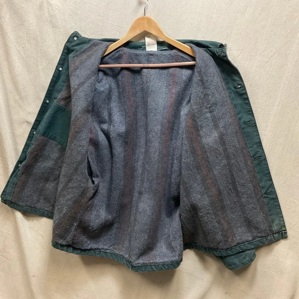 Vtg Carhartt CB143 Made in USA Hunter Green Blanket Lined Chore Coat XL‎ CB143 - Picture 11 of 12